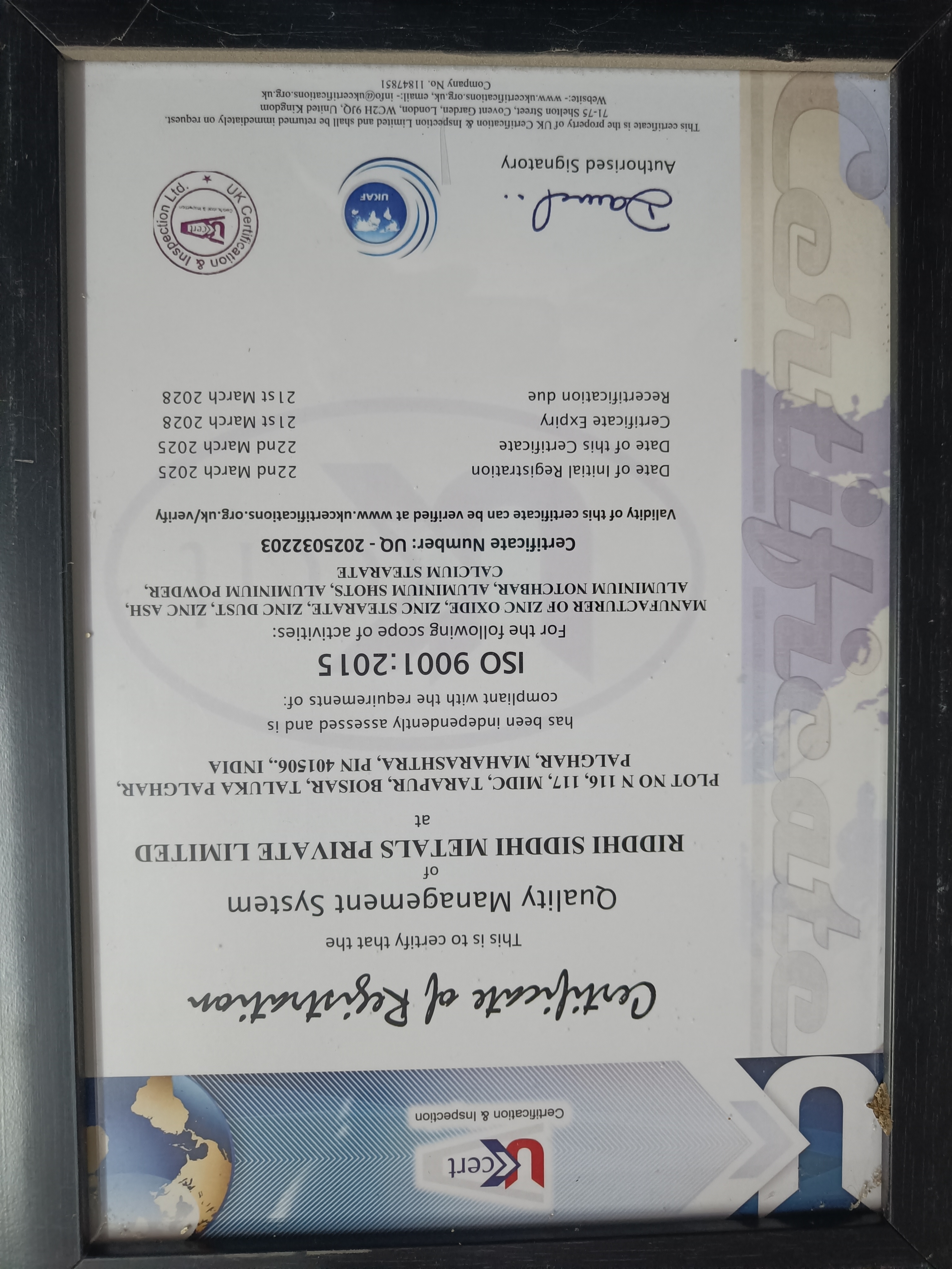 Certificate 1